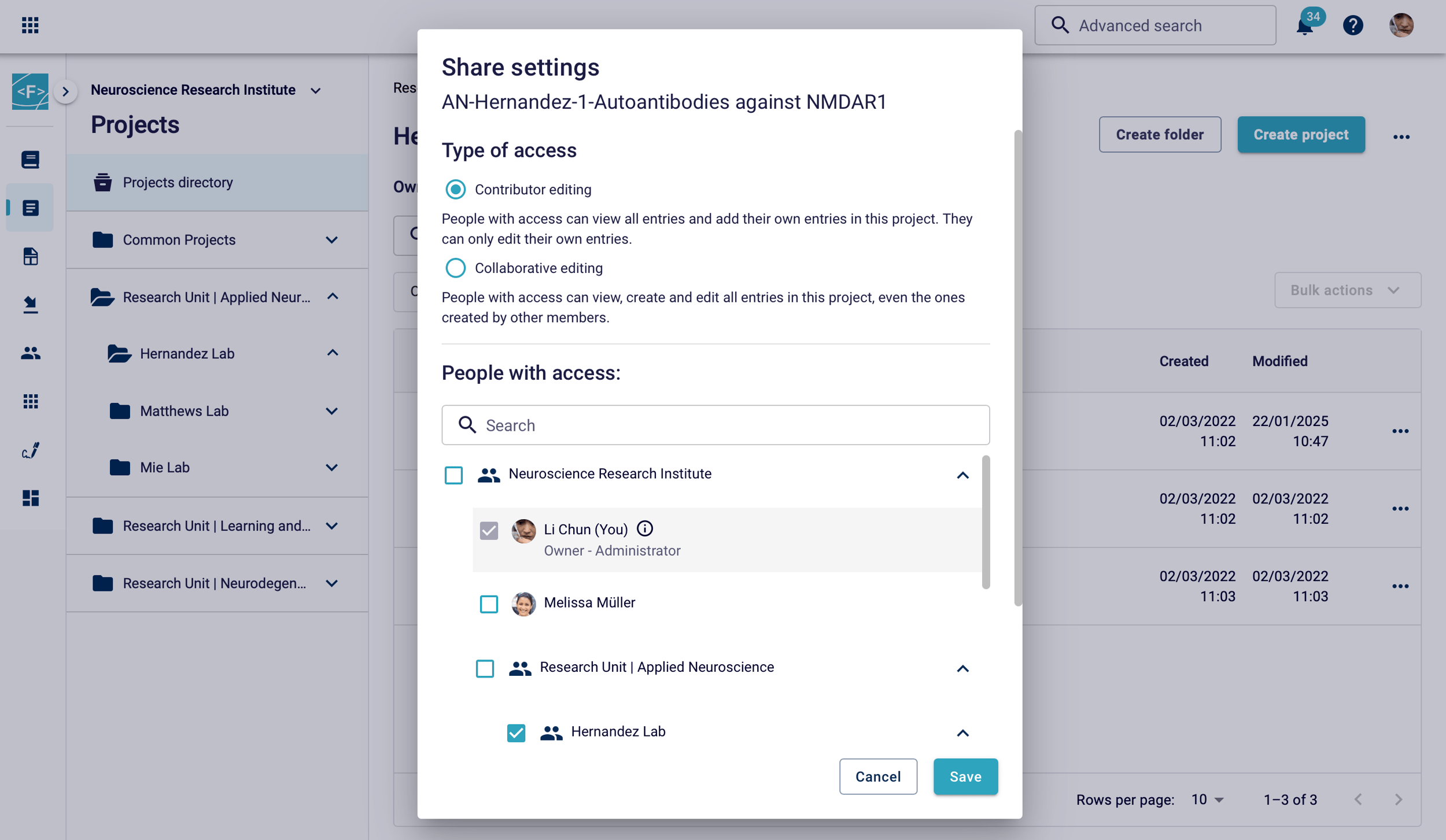 2 - LABFOLDER - Product Page - Dropdowns - Collaborate with Complete Control