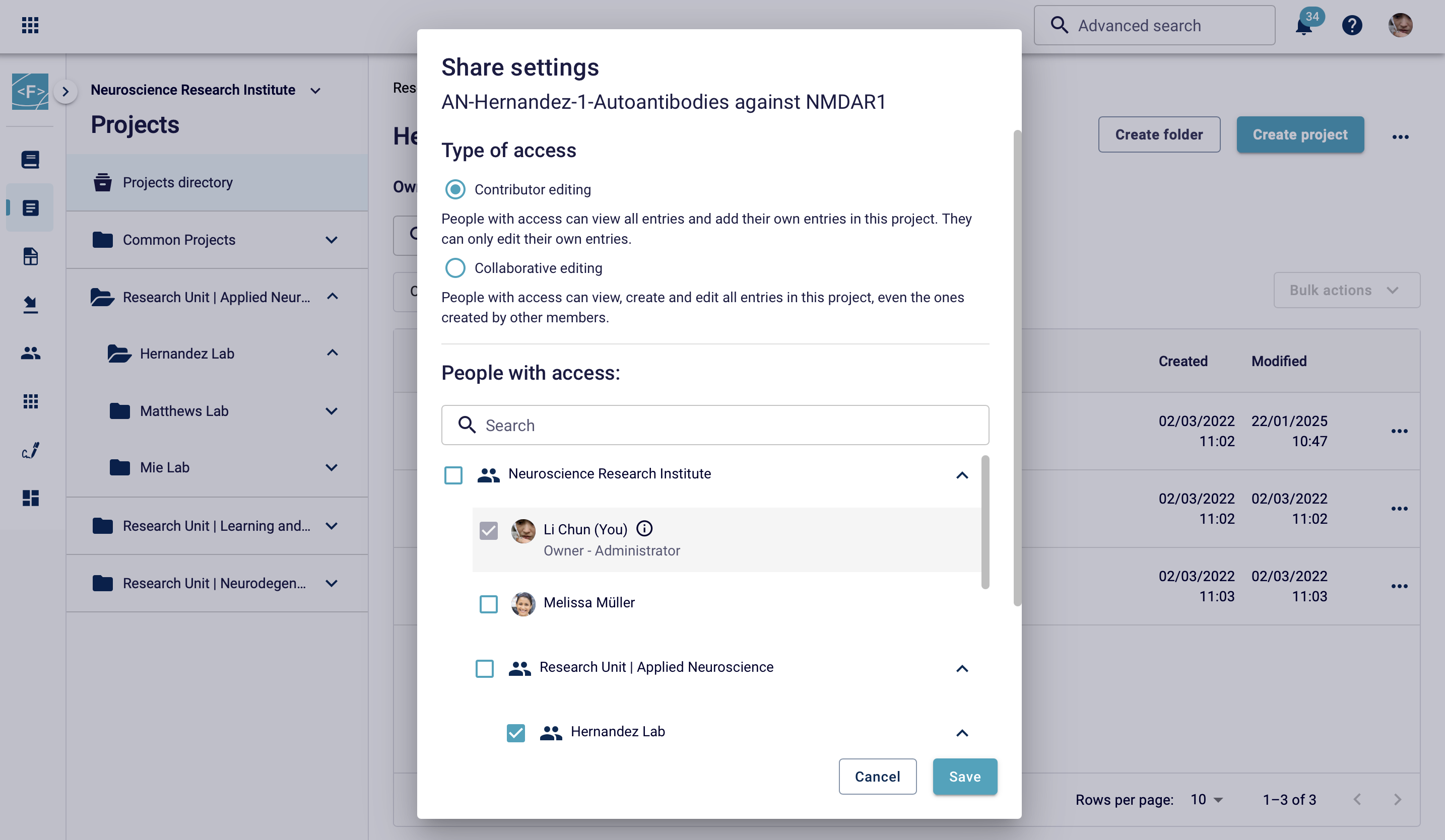 2 - LABFOLDER - Product Page - Dropdowns - Collaborate with Complete Control